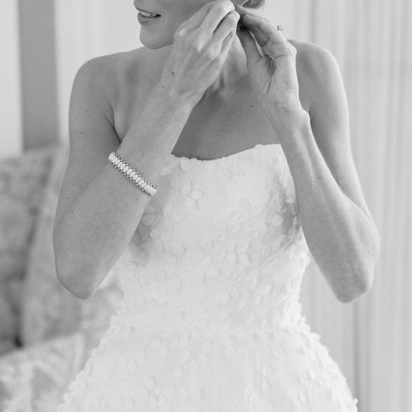 Elegant White Strapless Wedding Dress - Picture 5 of 14